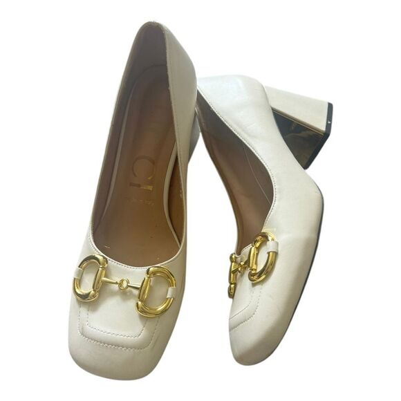 Gucci SZ 39 Horsebit Accent Leather Pumps - Picture 3 of 8